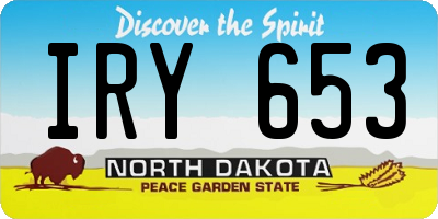 ND license plate IRY653