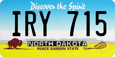 ND license plate IRY715