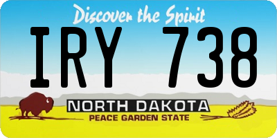 ND license plate IRY738