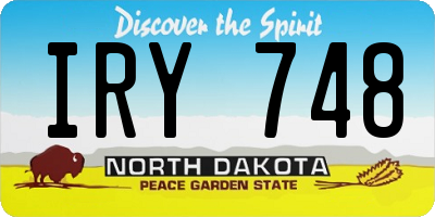 ND license plate IRY748