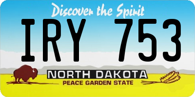 ND license plate IRY753
