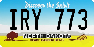 ND license plate IRY773