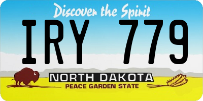 ND license plate IRY779