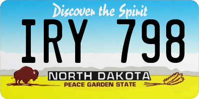 ND license plate IRY798