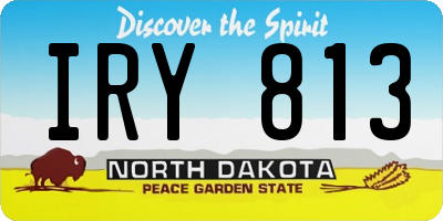 ND license plate IRY813
