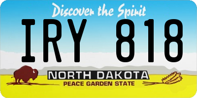 ND license plate IRY818
