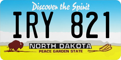 ND license plate IRY821