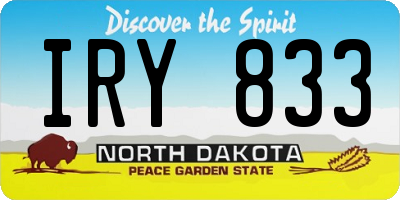ND license plate IRY833