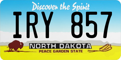 ND license plate IRY857
