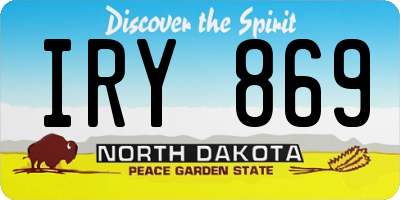 ND license plate IRY869