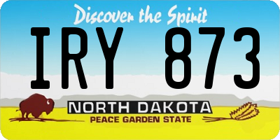 ND license plate IRY873