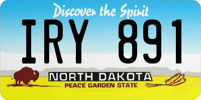 ND license plate IRY891
