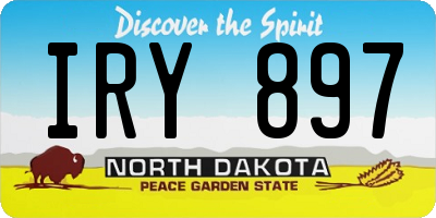 ND license plate IRY897