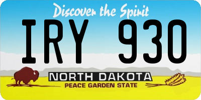 ND license plate IRY930