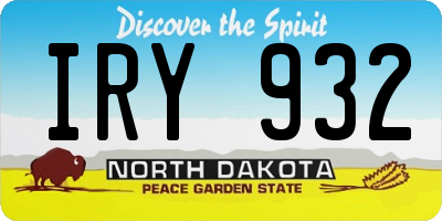 ND license plate IRY932