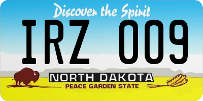 ND license plate IRZ009