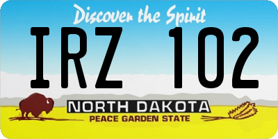 ND license plate IRZ102
