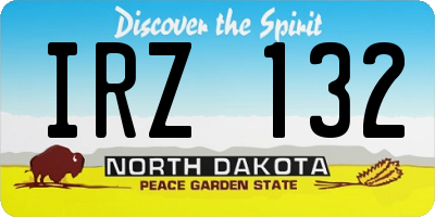 ND license plate IRZ132