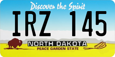 ND license plate IRZ145