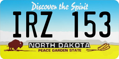 ND license plate IRZ153