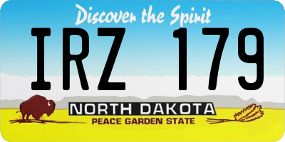 ND license plate IRZ179
