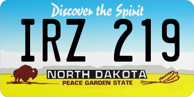 ND license plate IRZ219