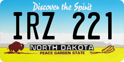 ND license plate IRZ221