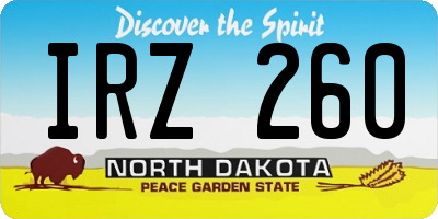 ND license plate IRZ260