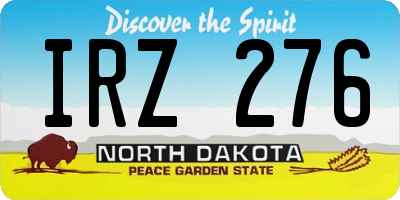 ND license plate IRZ276