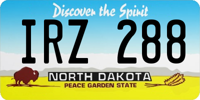 ND license plate IRZ288