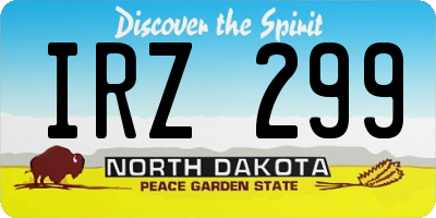 ND license plate IRZ299