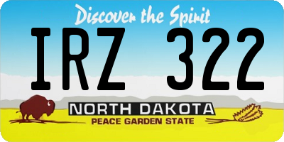 ND license plate IRZ322