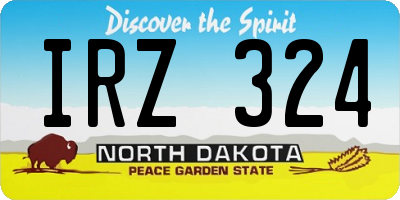 ND license plate IRZ324