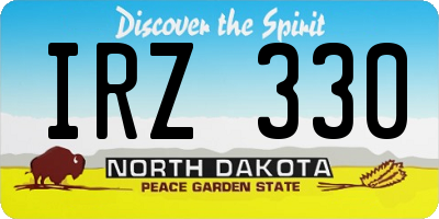 ND license plate IRZ330