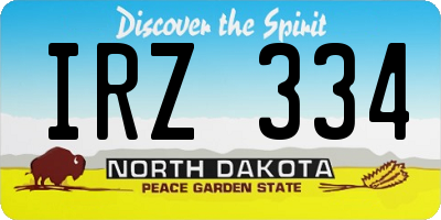 ND license plate IRZ334