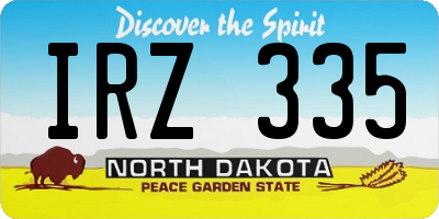 ND license plate IRZ335