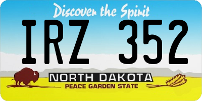 ND license plate IRZ352