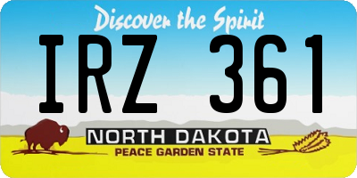 ND license plate IRZ361