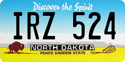 ND license plate IRZ524