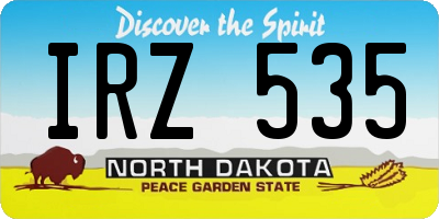 ND license plate IRZ535