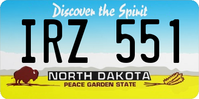 ND license plate IRZ551