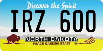 ND license plate IRZ600