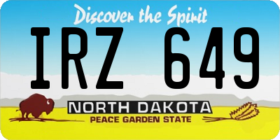 ND license plate IRZ649