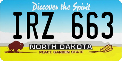 ND license plate IRZ663