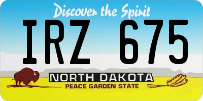 ND license plate IRZ675