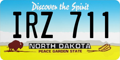 ND license plate IRZ711