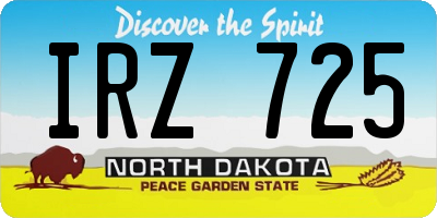 ND license plate IRZ725