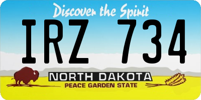 ND license plate IRZ734