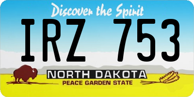 ND license plate IRZ753