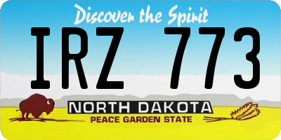 ND license plate IRZ773